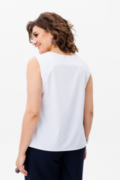Блуза деловая женская из вискозы универсальный стиль Anelli 1440 белый - фото 3
