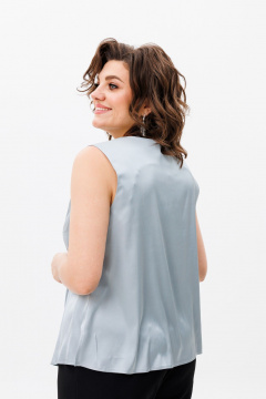 Блуза серая женская из вискозы для повседневных образов Anelli 1440 серебро - фото 4