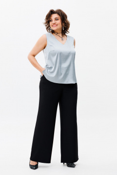 Блуза серая женская из вискозы для повседневных образов Anelli 1440 серебро - фото 3