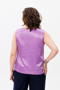 Блуза фиолетовая женская из вискозы для офиса и повседневности Anelli 1440 лаванда - фото 4