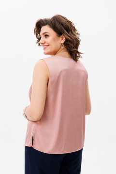 Блуза розовая женская из вискозы универсальный стиль Anelli 1440 пудра - фото 4