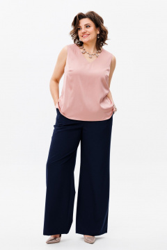Блуза розовая женская из вискозы универсальный стиль Anelli 1440 пудра - фото 3