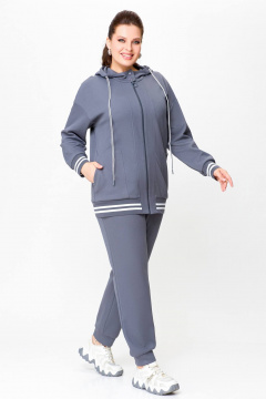 Демисезонный спортивный костюм из трикотажа для повседневности Swallow 722 светлый_графит - фото 5