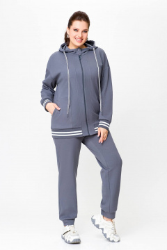 Демисезонный спортивный костюм из трикотажа для повседневности Swallow 722 светлый_графит - фото 2