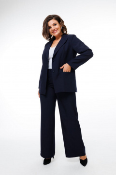 Классический костюм-двойка жакет и брюки офисный Anelli 1415 синий - фото 3