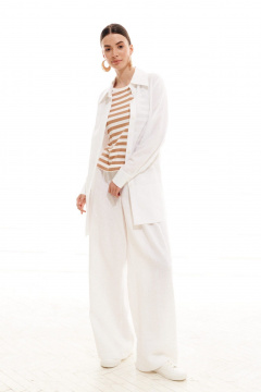 Блуза из текстиля с длинным рукавом, классическая рубашка ELLETTO LIFE 3712 белый - фото 2