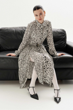 Платье Lokka 1327 белый/черный принт - фото 4