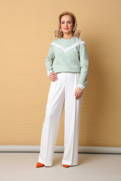 Костюм из брюк широкого объема и джемпера с имитацией топа LM БК4018 - фото 3