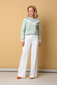 Костюм из брюк широкого объема и джемпера с имитацией топа LM БК4018 - фото 2