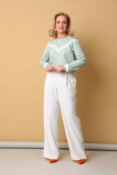 Костюм из брюк широкого объема и джемпера с имитацией топа LM БК4018 - фото 1