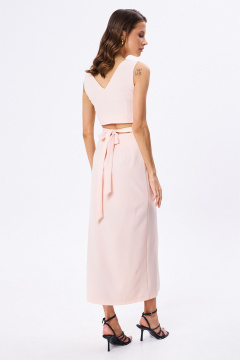 Топ и юбка с завязками в летнем стиле KaVaRi 8026.1 персик - фото 2