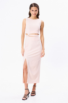 Топ и юбка с завязками в летнем стиле KaVaRi 8026.1 персик - фото 1