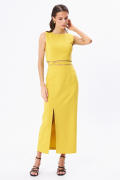 Топ и юбка с завязками в летнем стиле KaVaRi 8026.2 горчица - фото 4