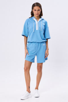 Джемпер и шорты с капюшоном и печатью KaVaRi 8027.1 голубой - фото 1