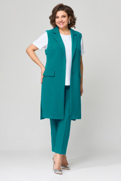 Трехпредметный деловой костюм: жакет, жилет, брюки Орхидея 1403-2 - фото 4