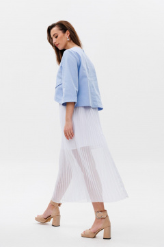 Платье NikVa 489-2 голубой+молоко - фото 3