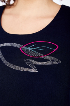 Платье прямого силуэта с вышивкой и втачными рукавами Jurimex 3080 - фото 4