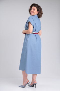 Платье-рубашка из хлопка с принтом и складками Michel chic 993/2 деним - фото 5