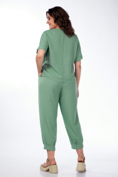 Платье рубашечного кроя из хлопка с разрезом и карманами Michel chic 1337/1 мохито - фото 4