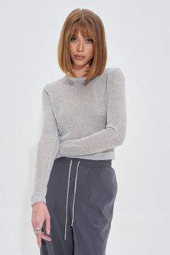 Летний серый костюм двойка из вискозы с карманами Mixan 4051 - фото 5