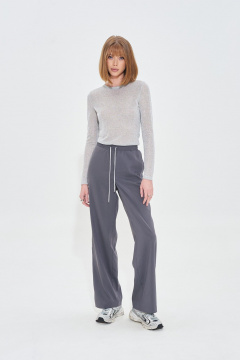 Летний серый костюм двойка из вискозы с карманами Mixan 4051 - фото 2