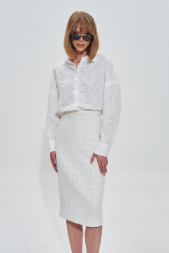 Юбка из жаккарда с тесьмой и потайной молнией Mixan 6011 - фото 3