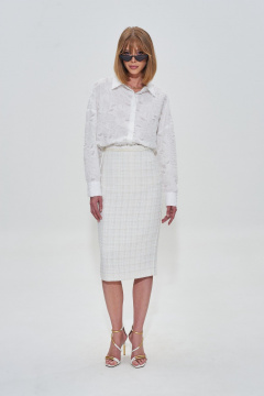 Юбка из жаккарда с тесьмой и потайной молнией Mixan 6011 - фото 2