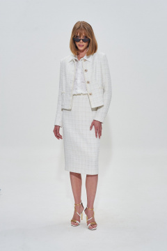 Юбка из жаккарда с тесьмой и потайной молнией Mixan 6011 - фото 1