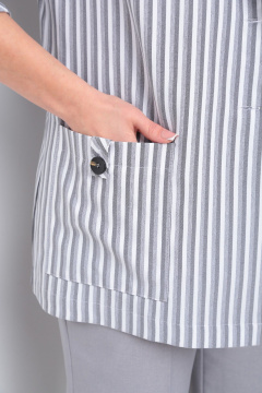 Трехпредметный офисный комплект блуза брюки жакет Tensi 371 серый - фото 4