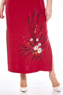 Платье летнее приталенное с разрезом и молнией на спине SVT-fashion 556 ягодный - фото 3