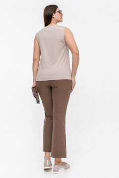 Топ полуприлегающего силуэта из трикотажа с вырезом 'каре' La rouge 3344 латте - фото 4