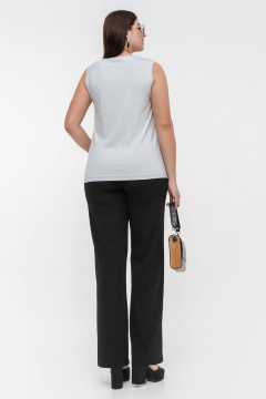 Топ с вырезом 'каре' из вискозы и трикотажа La rouge 3344 светло-серый - фото 4