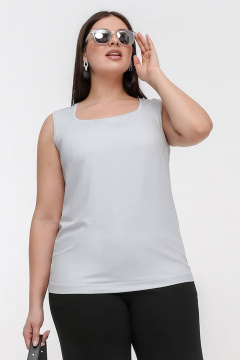 Топ с вырезом 'каре' из вискозы и трикотажа La rouge 3344 светло-серый - фото 1