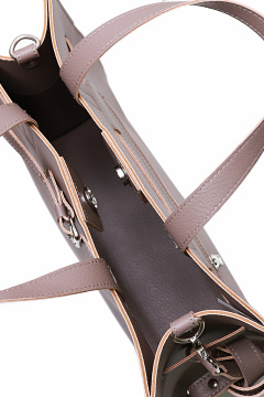 Классическая сумка из экокожи с клапаном и ручками Galanteya 35923.24с78к45 бежевый_т. - фото 5