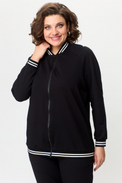Демисезонный женский комплект брюки и свитшот из трикотажа STEFANY 2076 черный - фото 5