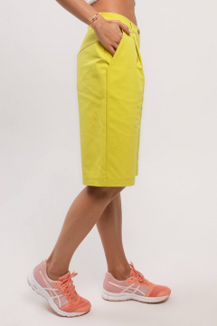 Летние свободные шорты с карманами и защипами из хлопковой ткани Madech 20161 лимонный - фото 4