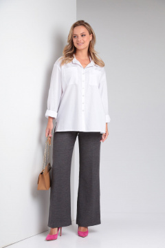 Стильные демисезонные женские брюки из текстиля для повседневных образов Ивелта плюс 001 - фото 4