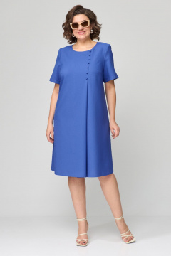 Платье А-силуэт с асимметричной складкой и пуговицами Орхидея 1404 - фото 5