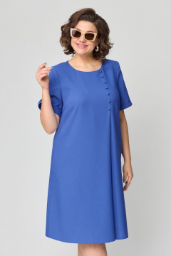 Платье А-силуэт с асимметричной складкой и пуговицами Орхидея 1404 - фото 4