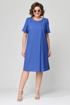 Платье А-силуэт с асимметричной складкой и пуговицами Орхидея 1404 - фото 1