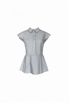 Блузка полуприлегающего силуэта с баской и воротом-стойкой AG Green G072/3 - фото 2