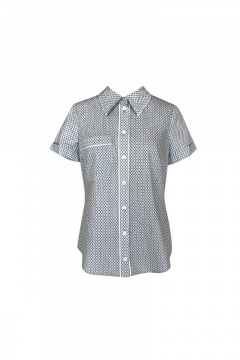 Блузка с накладными карманами и кантом из хлопка AG Green G073/3 - фото 3