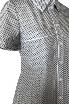 Блузка с накладными карманами и кантом из хлопка AG Green G073/3 - фото 2