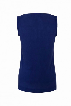 Блуза прямого силуэта из трикотажа с воротом «V» AG Green G174/3 синий - фото 4