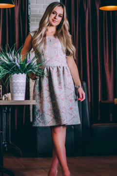 Платье молодежное приталенное из текстиля с карманами S. Veles 3-69А23 - фото 1