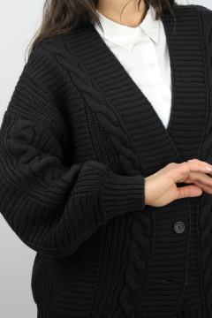 Жакет черный из трикотажа с длинным рукавом и борта Полесье С2761-22 3С8779-Д43 170,176 черный - фото 3