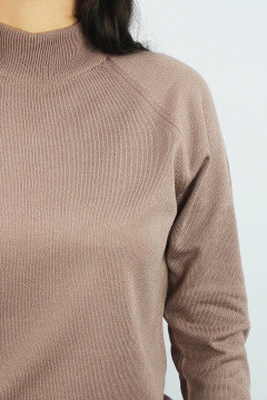 Демисезонный свитер реглан из трикотажа с высоким воротником Полесье С3316-15 5С1754-Д43 158,164 темная_пудра - фото 3