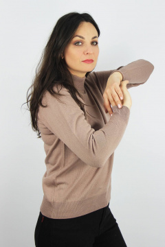 Демисезонный свитер реглан из трикотажа с высоким воротником Полесье С3316-15 5С1754-Д43 158,164 темная_пудра - фото 2