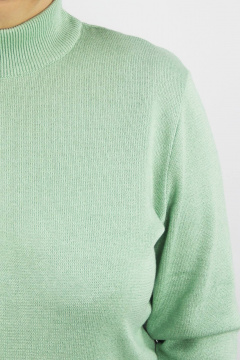 Зеленый свитер с длинным рукавом и прикеттлёванной стойкой Полесье С3632-21 1С1230-Д43 158,164 зеленая_камея - фото 3