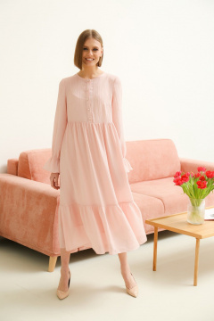 Шифоновое платье с талией и пуговицами для романтики PUR PUR 11-034/16 - фото 1